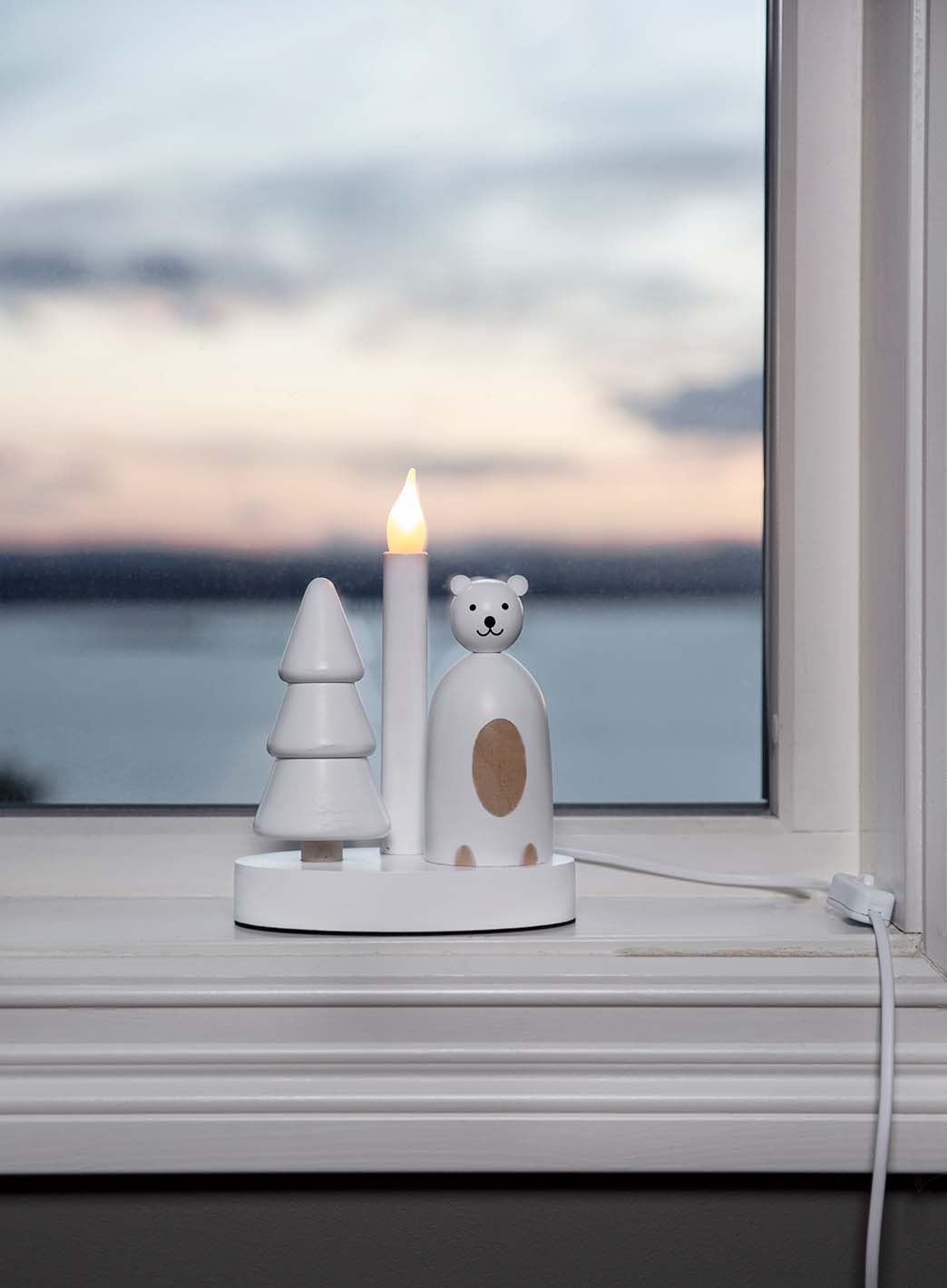 Adventsstake 1-lys - isbjørn