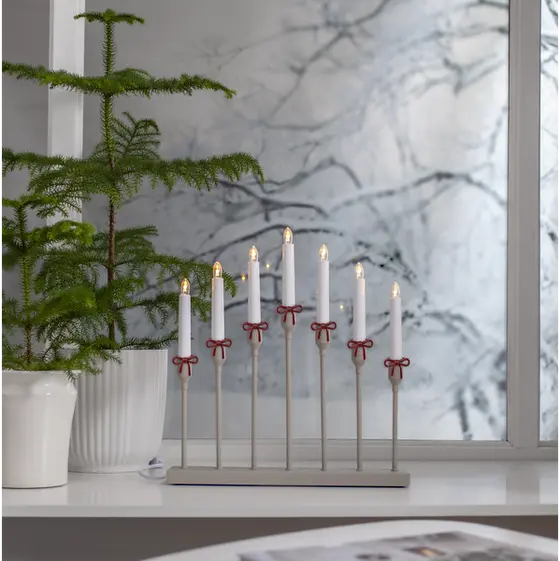 Aztra adventstake 7-lys i metall
