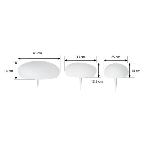 Lumistone solcelle-dekor - 3-pk med fjernkontroll og funksjoner