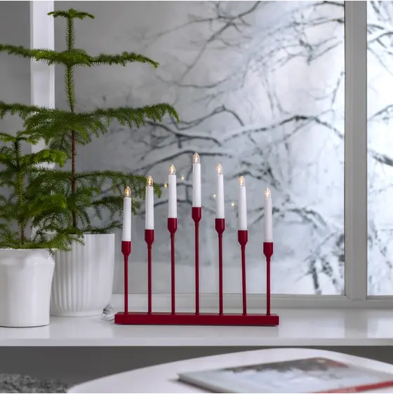 Aztra adventstake 7-lys i metall