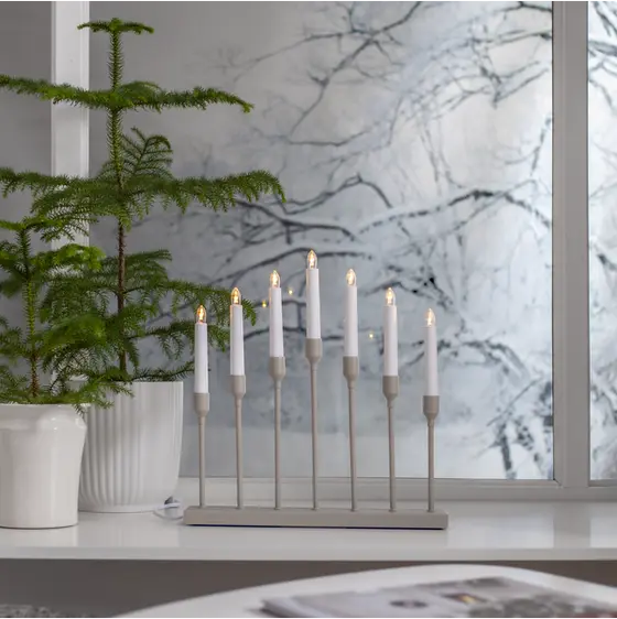 Aztra adventstake 7-lys i metall