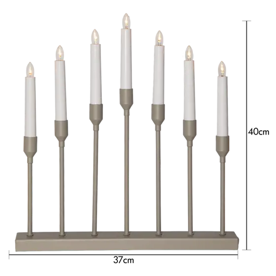 Aztra adventstake 7-lys i metall