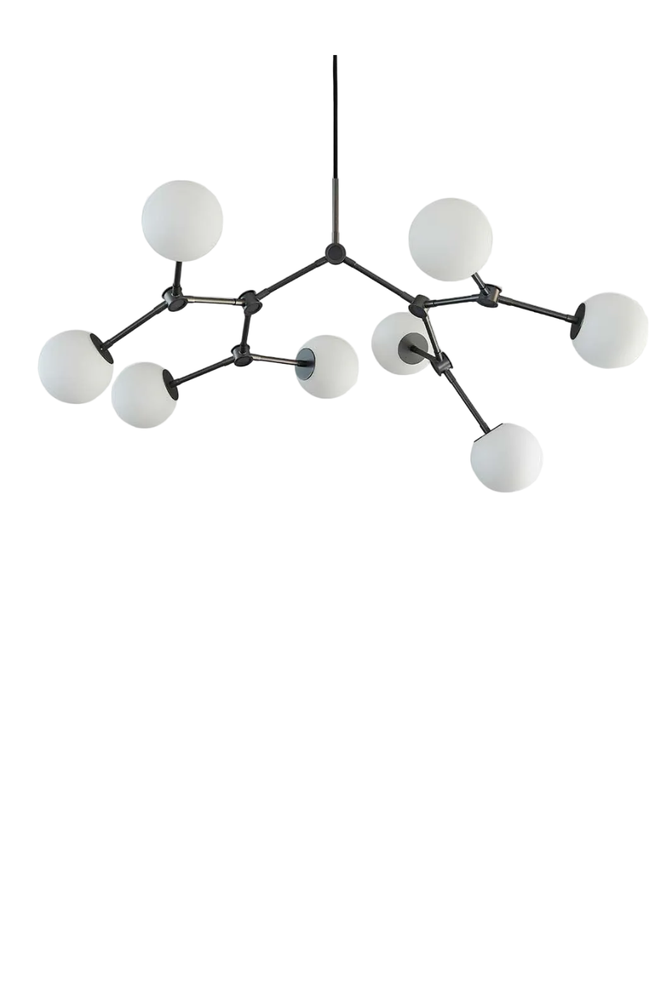 Drop Mini bulp taklampe - grå/opal - 5m ledning