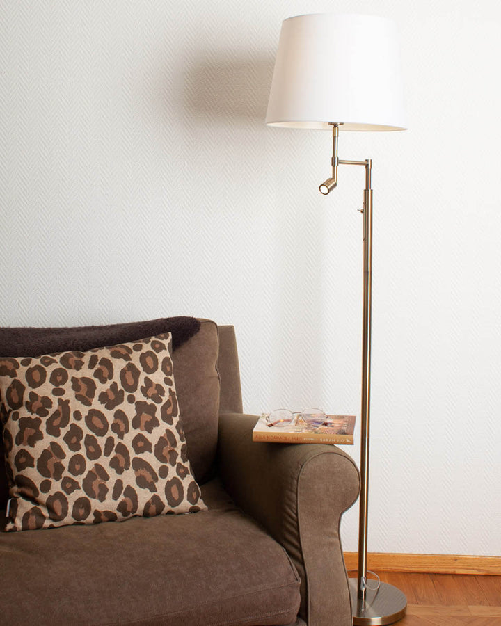 Orlando gulvlampe m/skjerm og m/lesearm