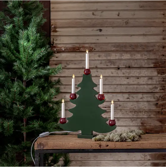 Mora adventsstake 5-lys juletre