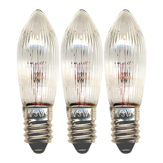 Julepære 5-lys - 3w/55v riller - 3pk
