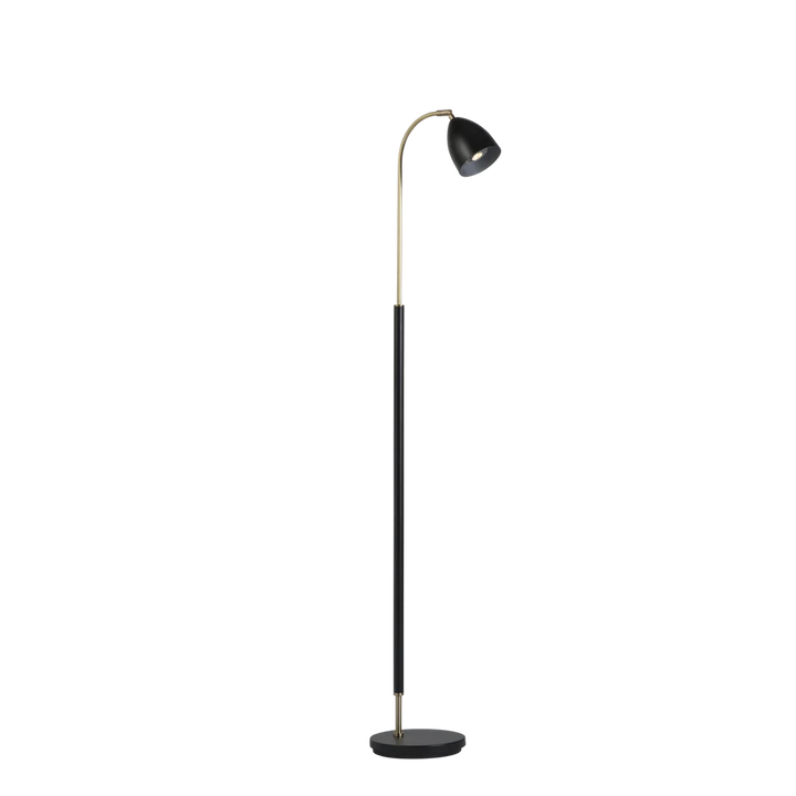 Deluxe gulvlampe - m/dimmer og messingdetaljer