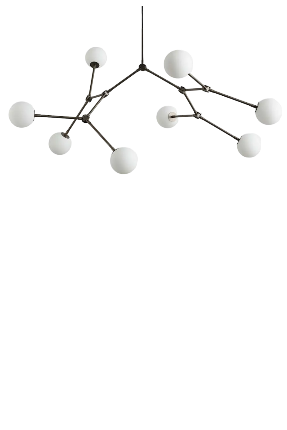 Drop bulp taklampe - grå/opal - 5m ledning