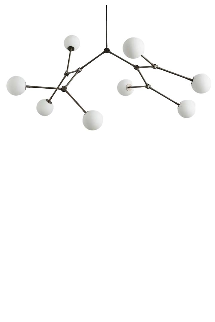 Drop bulp taklampe - grå/opal - 5m ledning