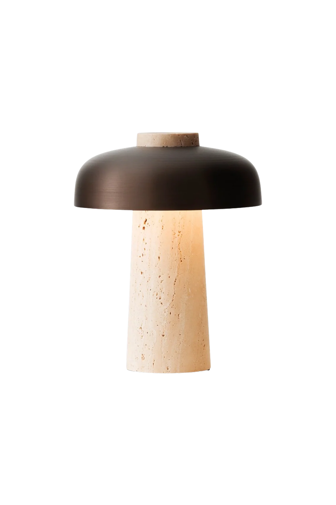 Reverse oppladbar bordlampe - travertin