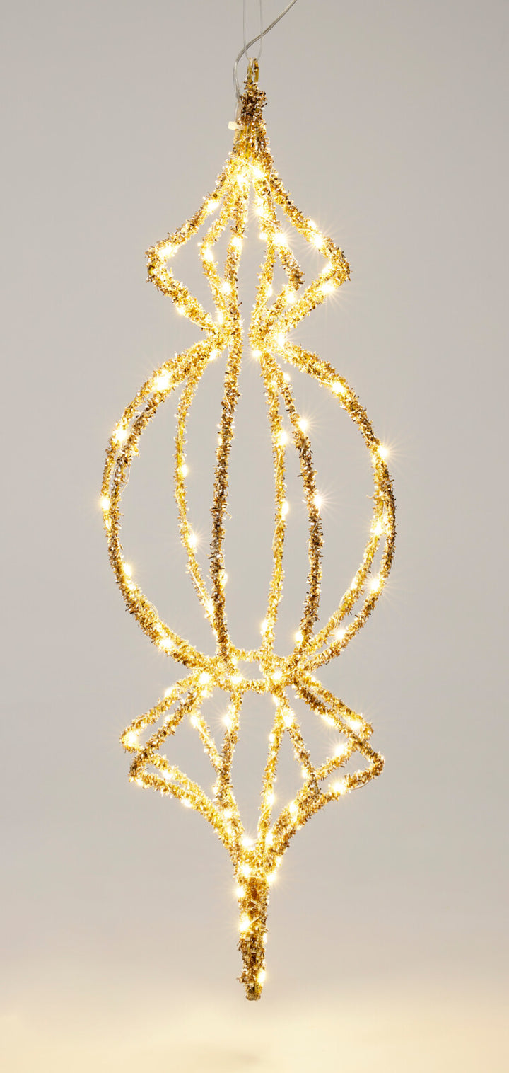 Golden Drop ornament m/lys og timer - h60