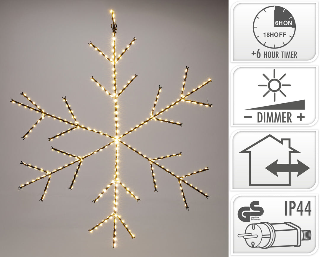 Snøfnugg ø47 m/timer og 4-trinns dimming - IP44