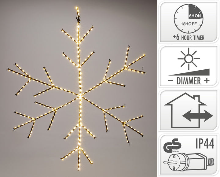 Snøfnugg ø47 m/timer og 4-trinns dimming - IP44