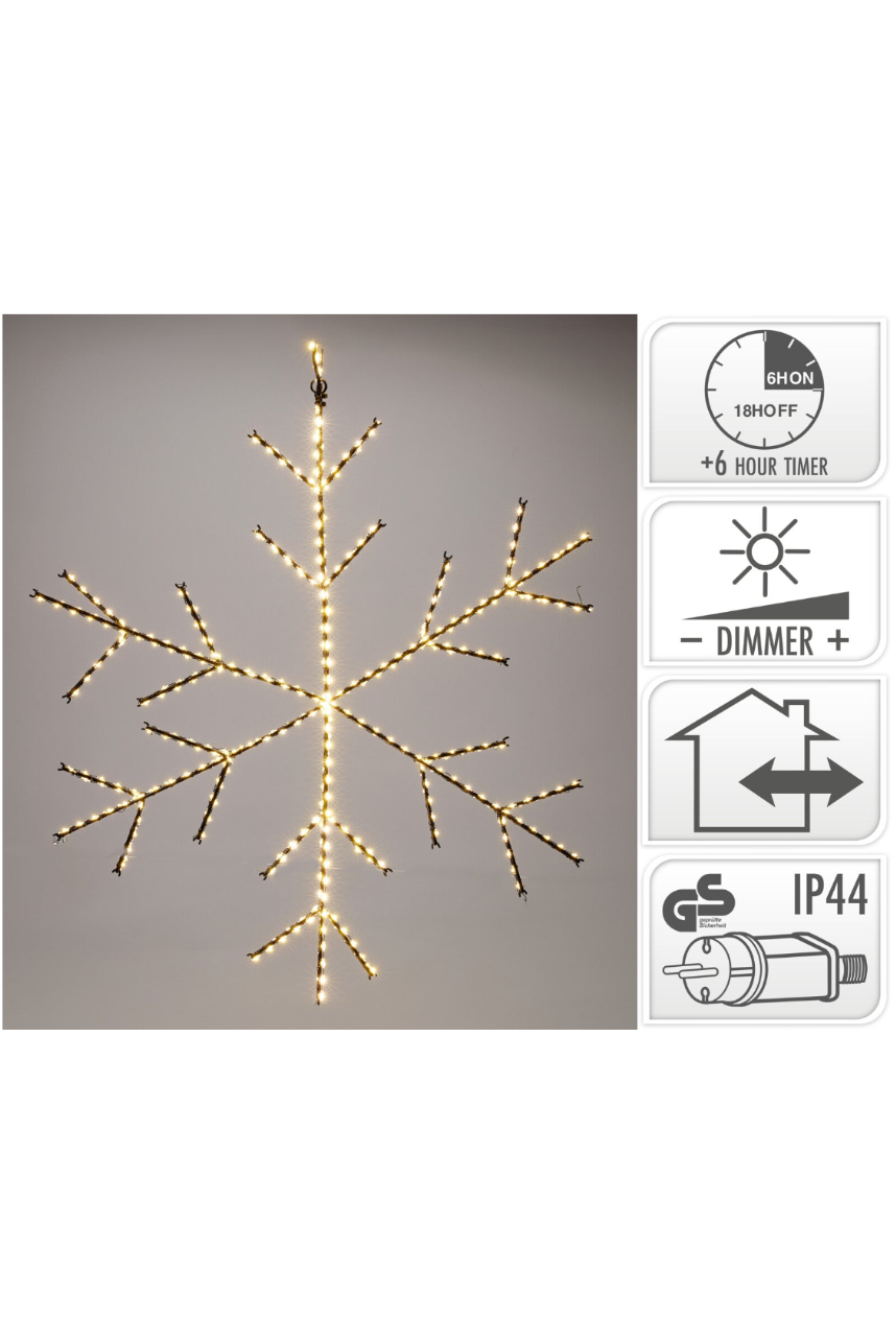 Snøfnugg ø47 m/timer og 4-trinns dimming - IP44