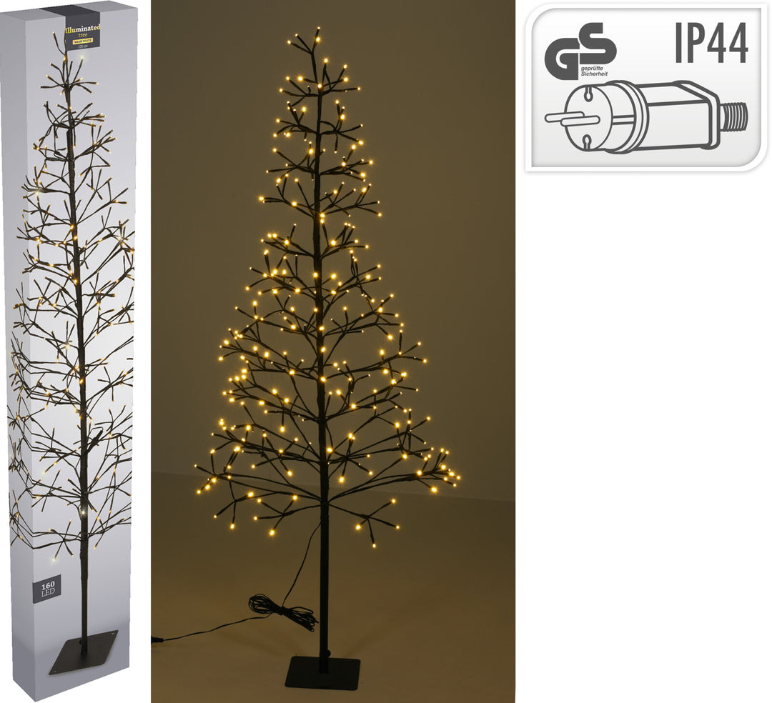 Glow juletre 150cm 280-lys IP44 - varmhvit
