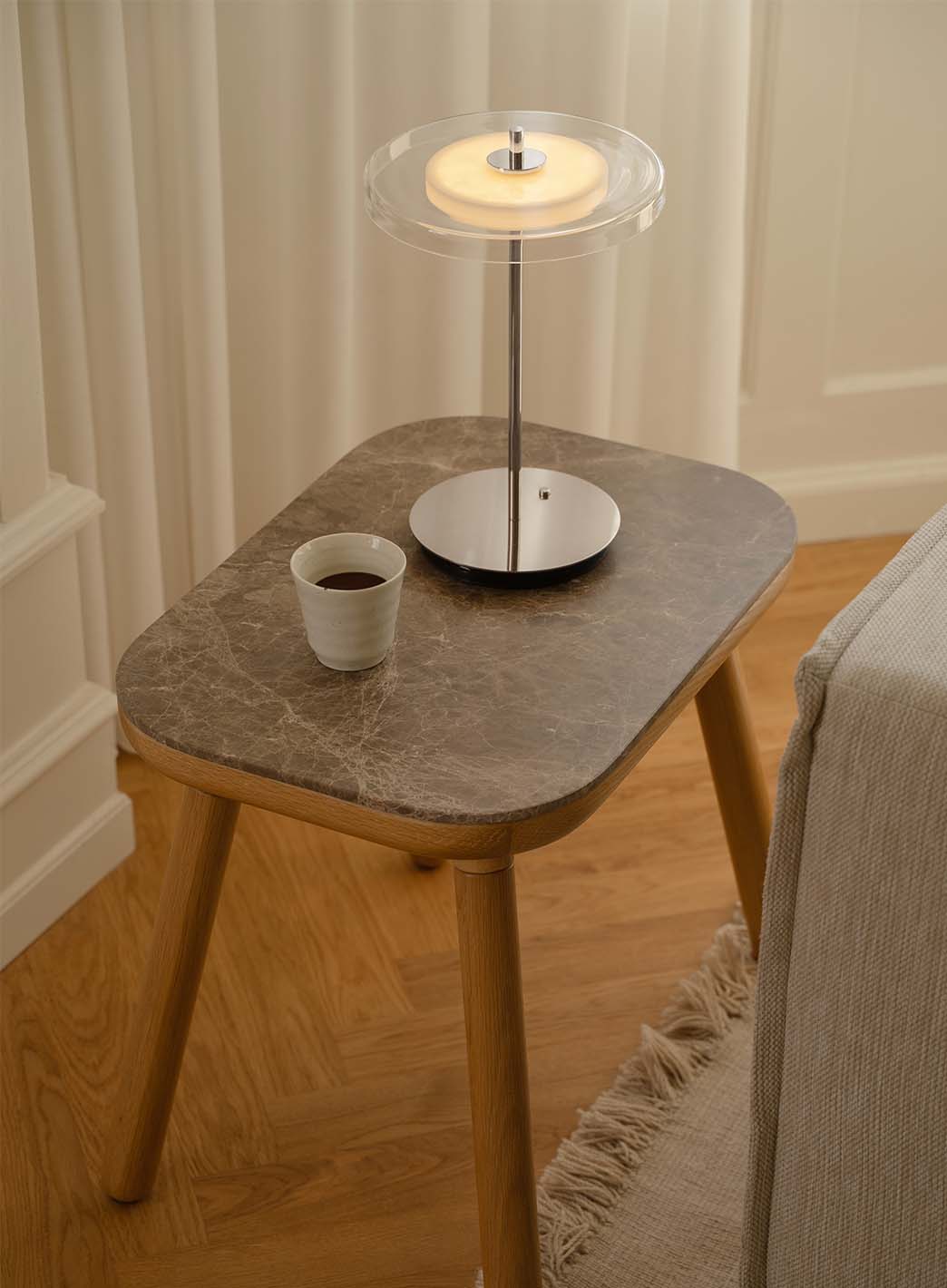 Asteria Move oppladbar bordlampe glass