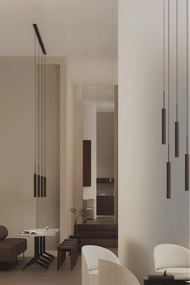 Tubulaire rail 5-lys - 130cm bronse