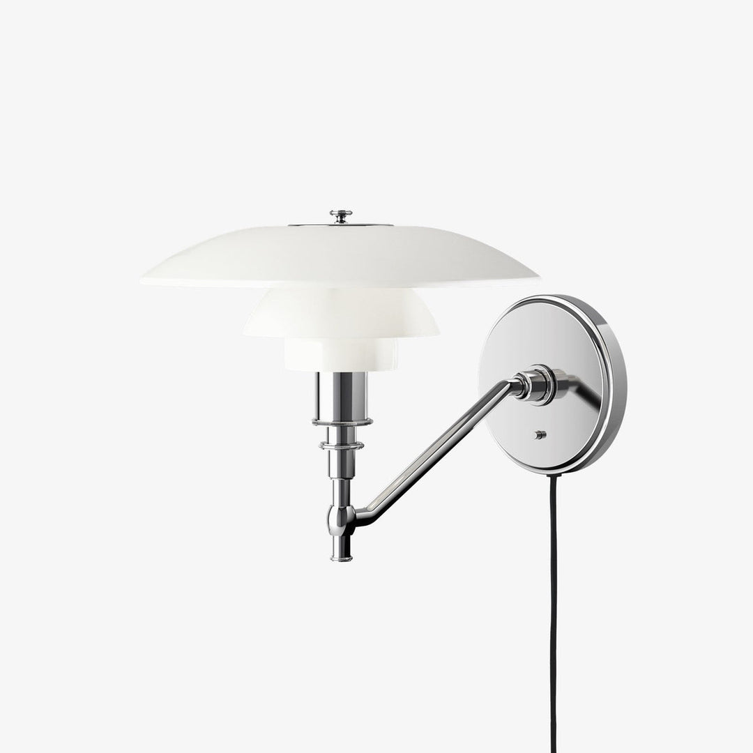 PH 3/2 Vegglampe Hvitt opalt glass - Krom / Opal