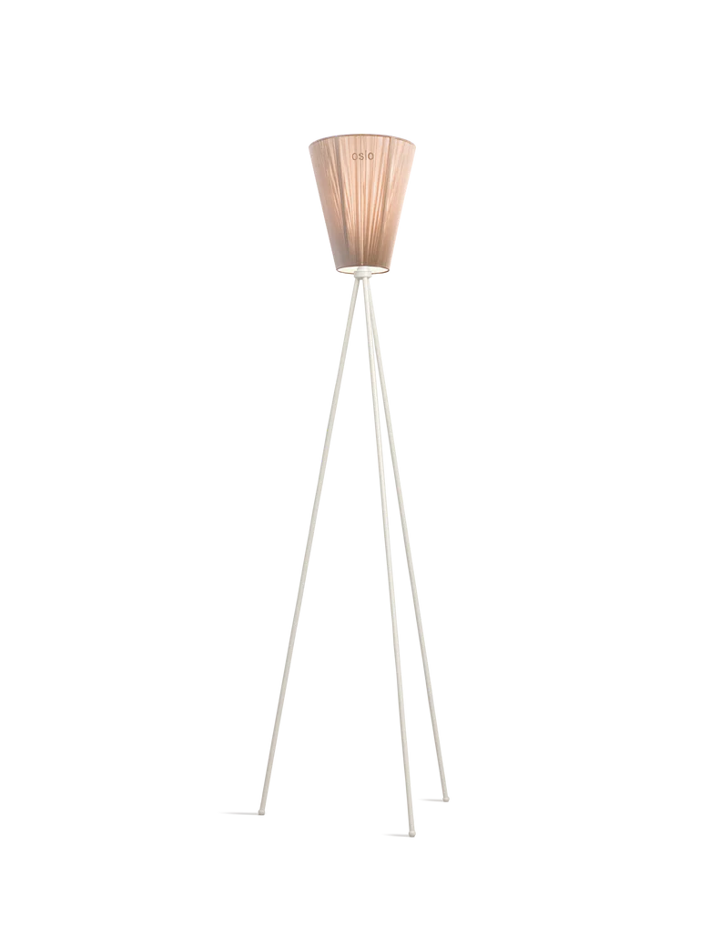 Oslo Wood gulvlampe hvit med skjerm