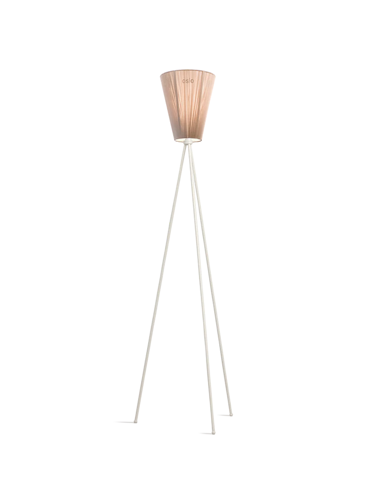 Oslo Wood gulvlampe hvit med skjerm