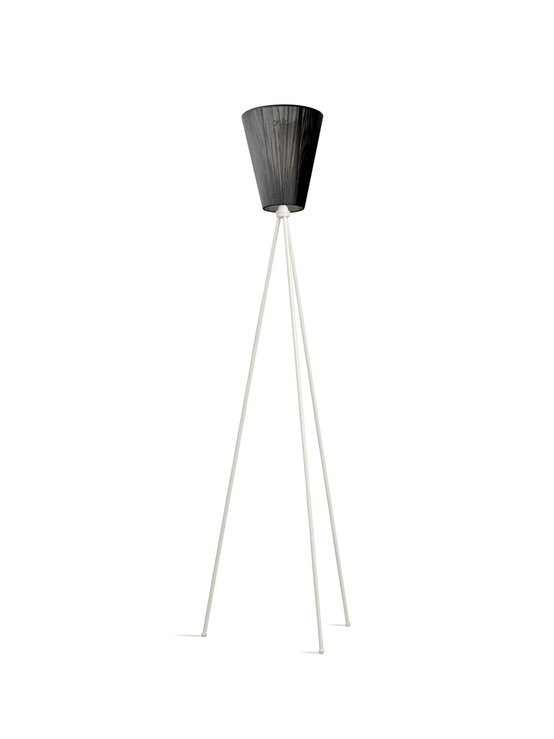 Oslo Wood gulvlampe hvit med skjerm