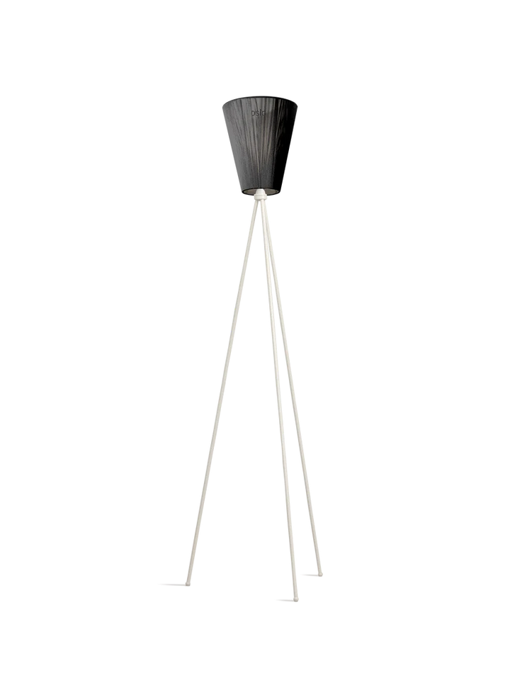 Oslo Wood gulvlampe hvit med skjerm