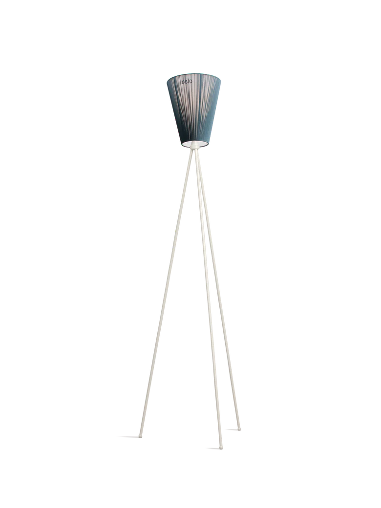 Oslo Wood gulvlampe hvit med skjerm
