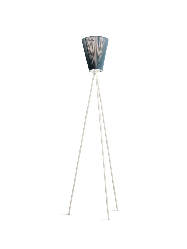 Oslo Wood gulvlampe hvit med skjerm
