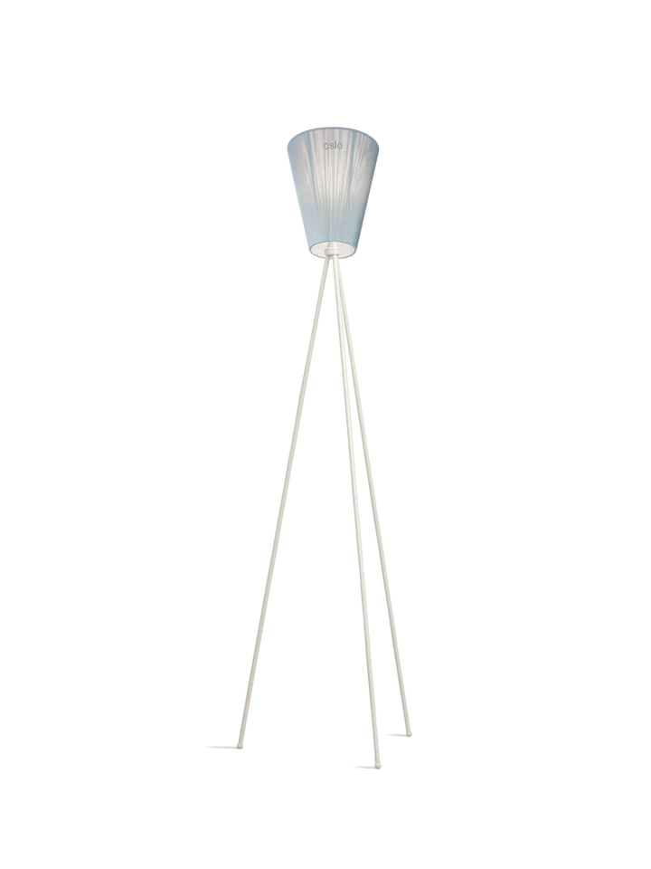 Oslo Wood gulvlampe hvit med skjerm