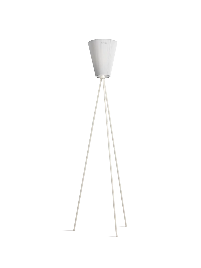 Oslo Wood gulvlampe hvit med skjerm