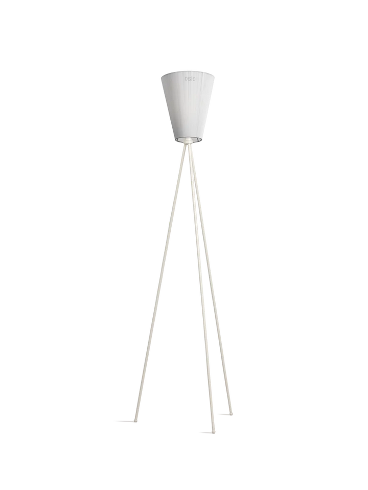 Oslo Wood gulvlampe hvit med skjerm