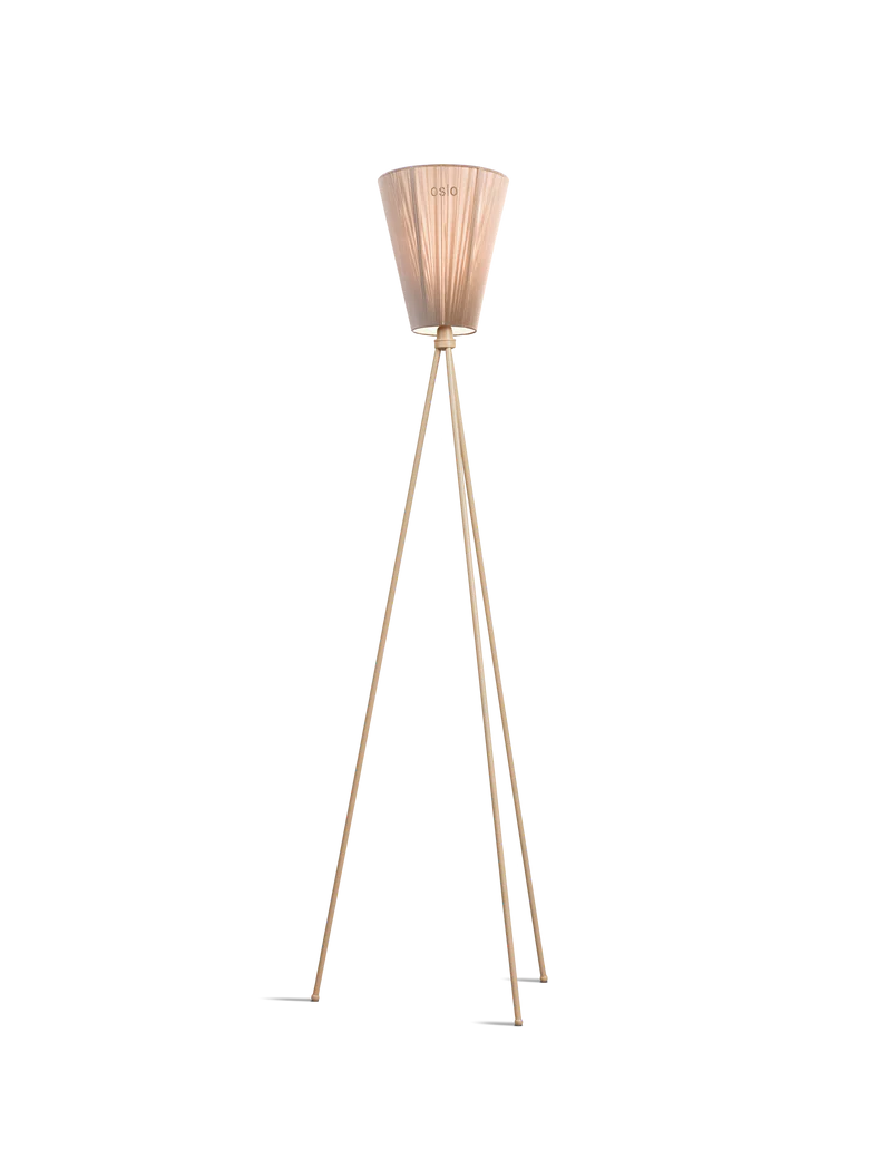 Oslo Wood gulvlampe beige med skjerm