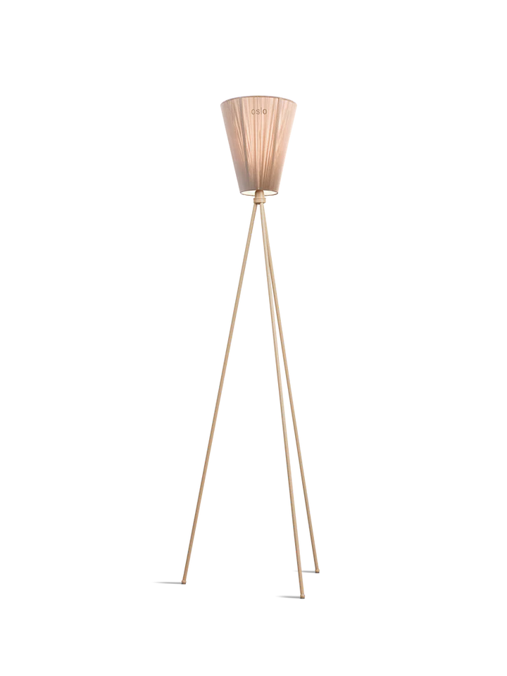 Oslo Wood gulvlampe beige med skjerm
