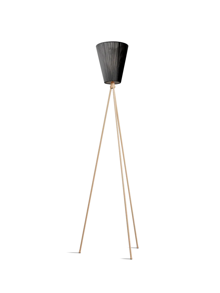 Oslo Wood gulvlampe beige med skjerm