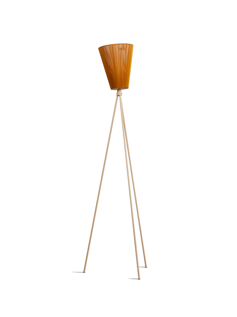 Oslo Wood gulvlampe beige med skjerm