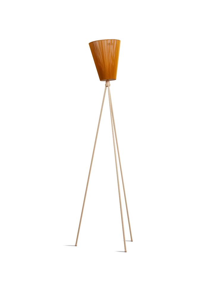 Oslo Wood gulvlampe beige med skjerm