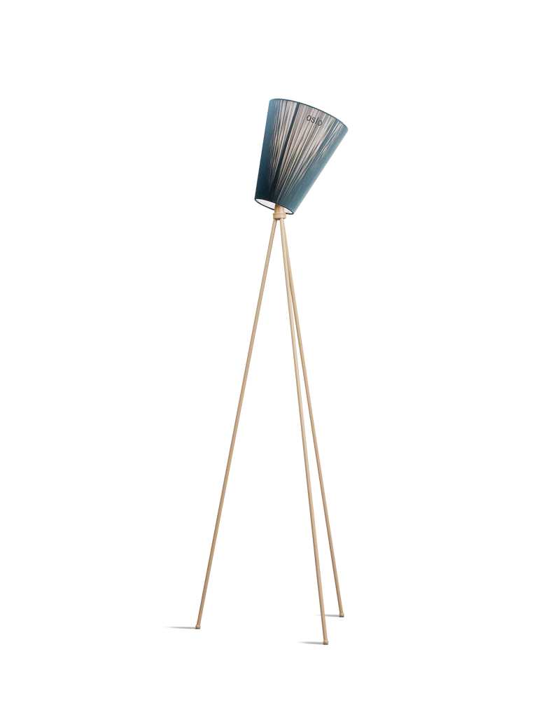 Oslo Wood gulvlampe beige med skjerm