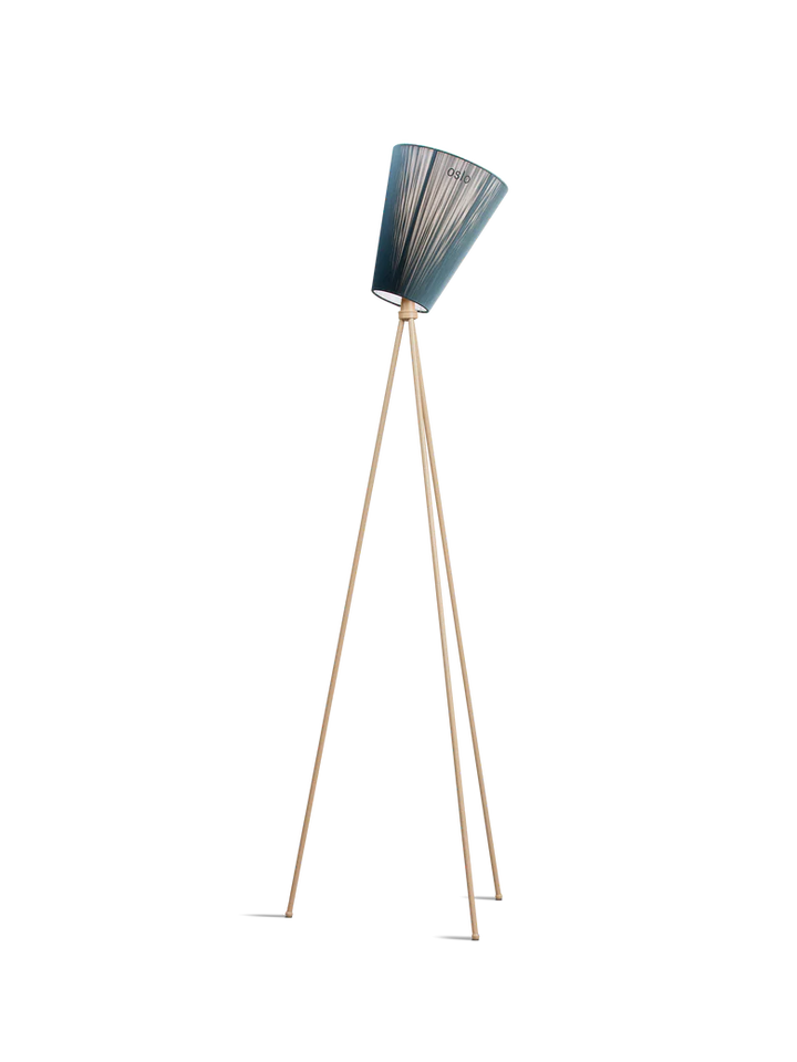 Oslo Wood gulvlampe beige med skjerm