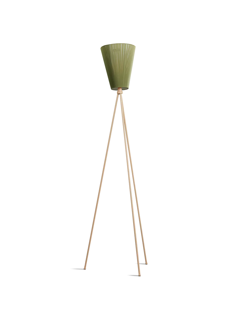 Oslo Wood gulvlampe beige med skjerm