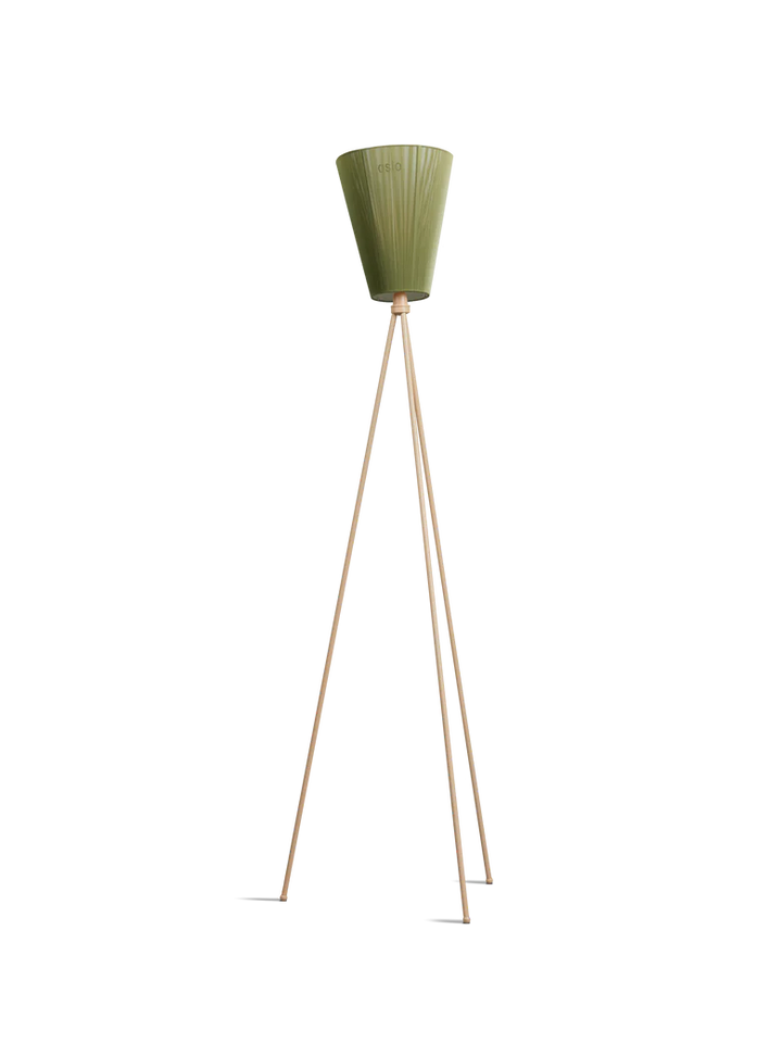 Oslo Wood gulvlampe beige med skjerm