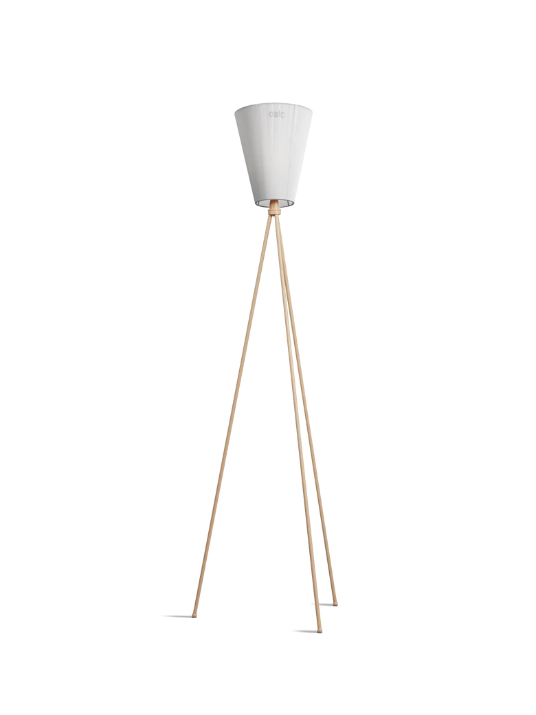 Oslo Wood gulvlampe beige med skjerm