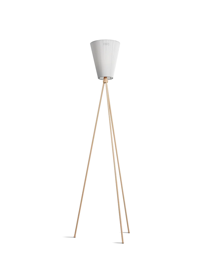 Oslo Wood gulvlampe beige med skjerm
