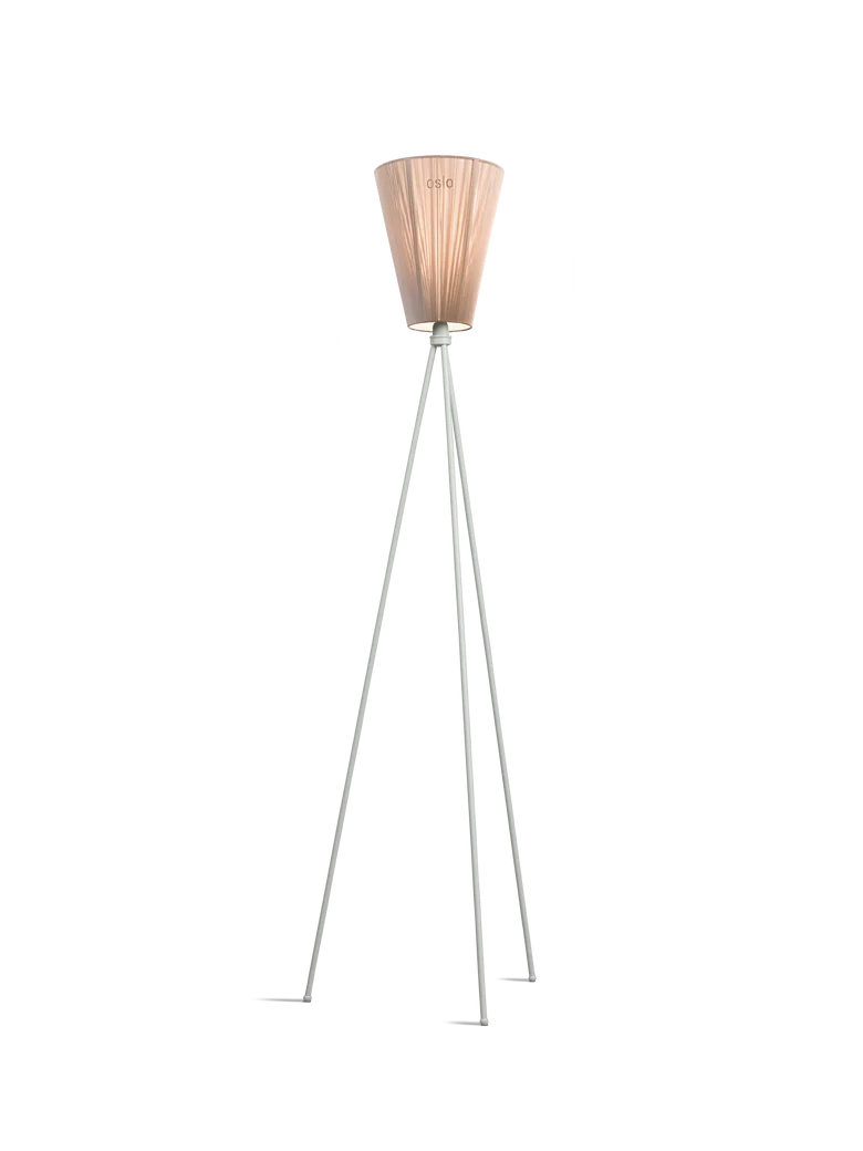 Oslo Wood gulvlampe lysegrå med skjerm