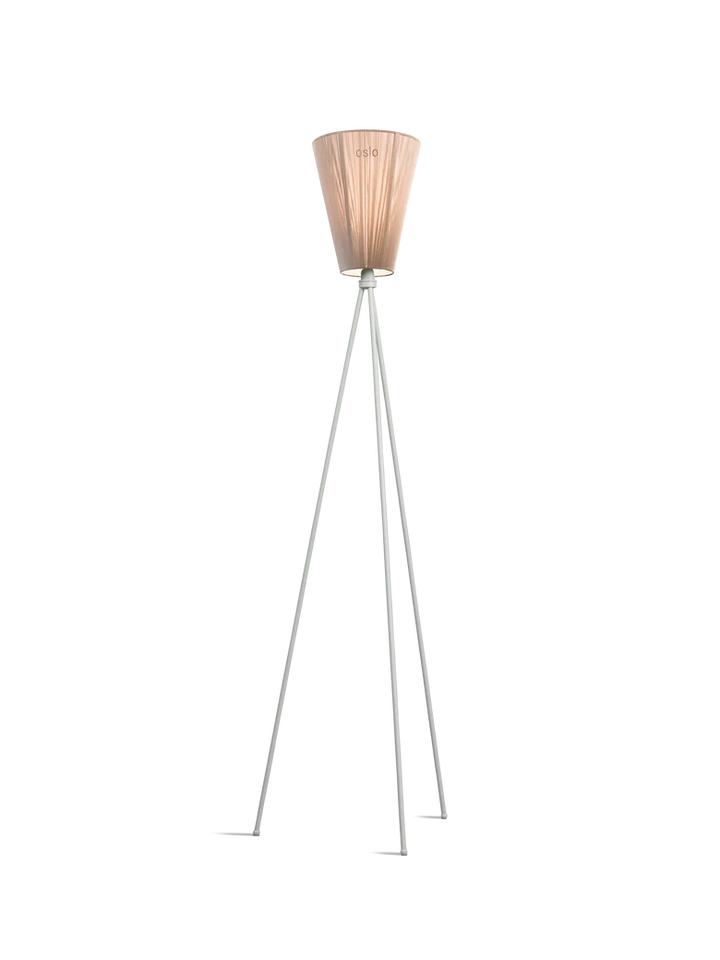 Oslo Wood gulvlampe lysegrå med skjerm