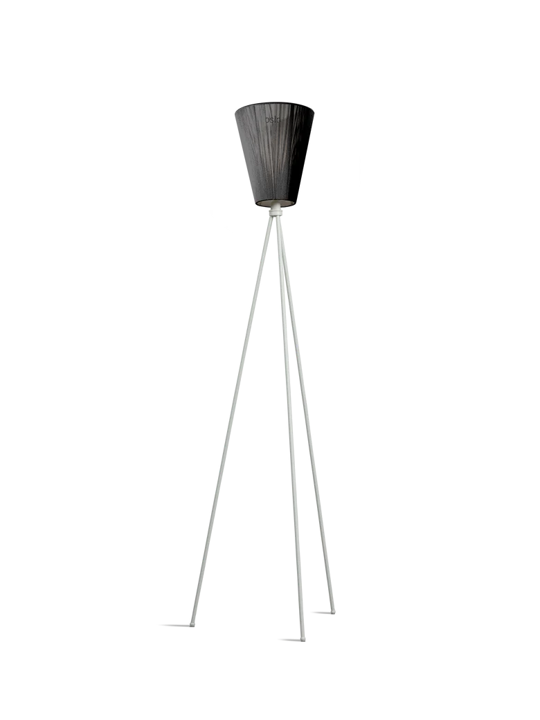 Oslo Wood gulvlampe lysegrå med skjerm