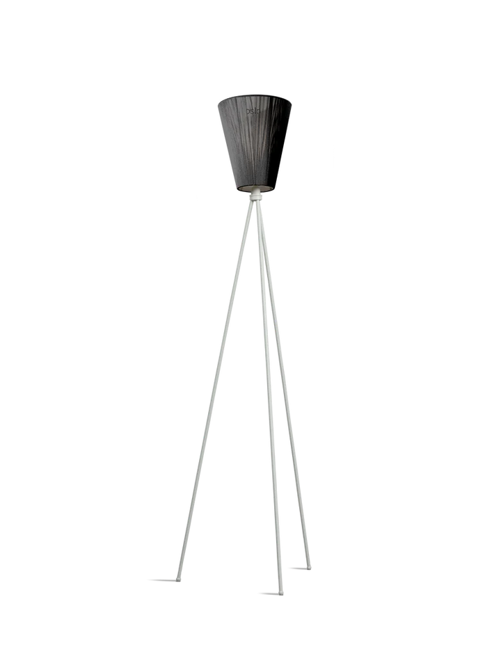 Oslo Wood gulvlampe lysegrå med skjerm