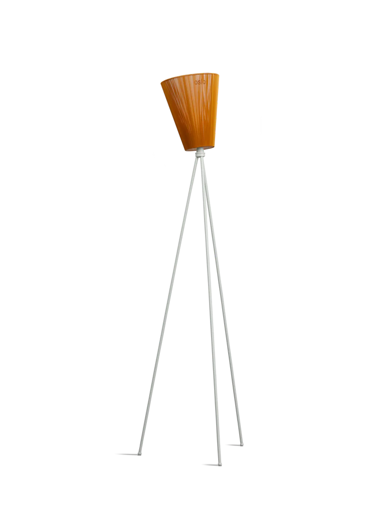 Oslo Wood gulvlampe lysegrå med skjerm