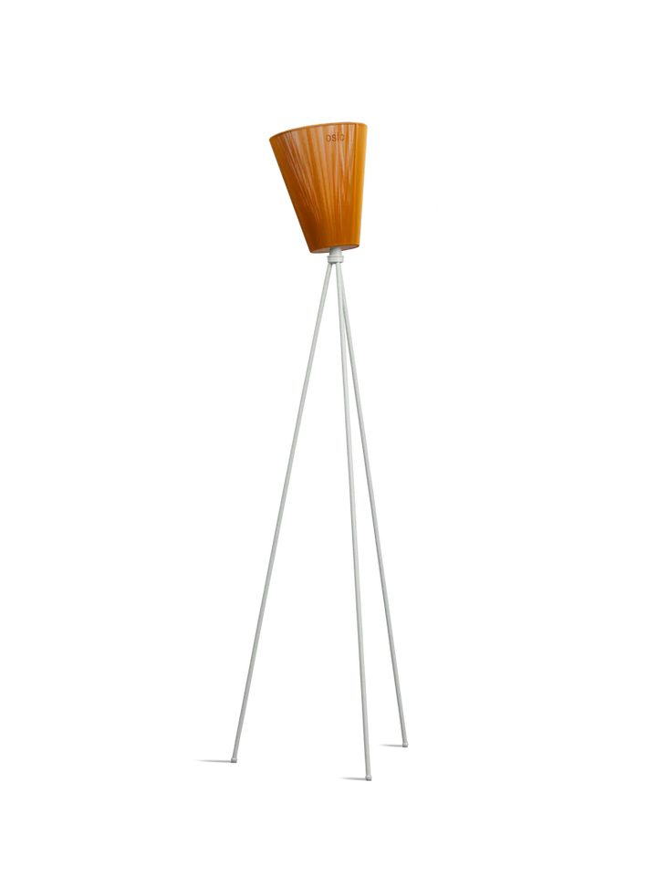 Oslo Wood gulvlampe lysegrå med skjerm