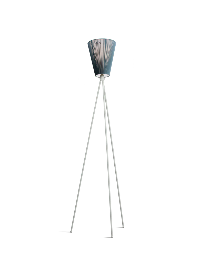 Oslo Wood gulvlampe lysegrå med skjerm