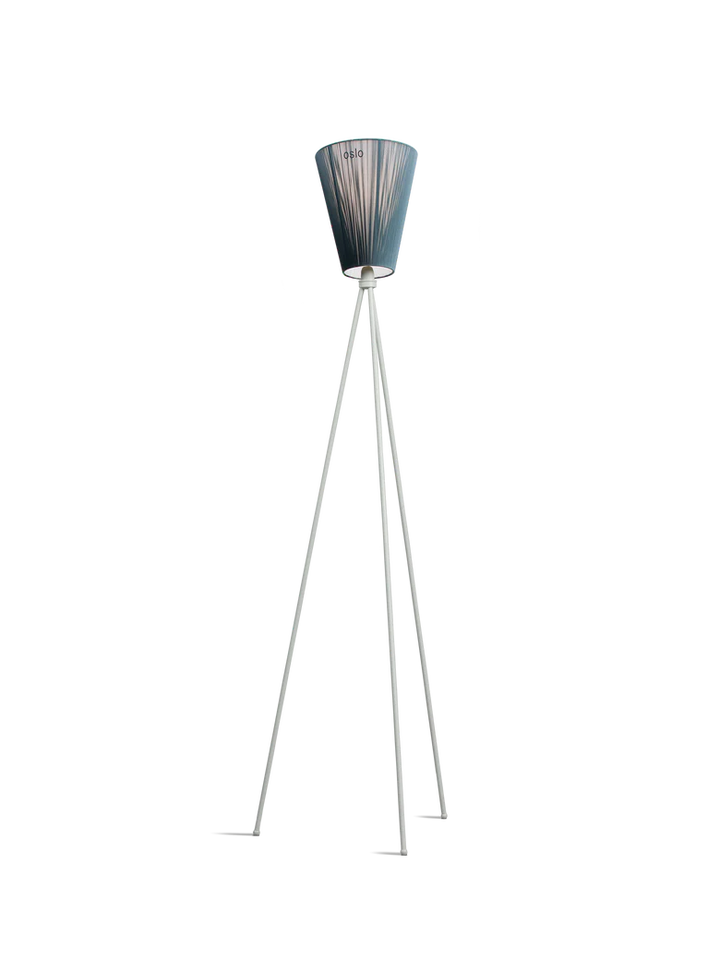 Oslo Wood gulvlampe lysegrå med skjerm